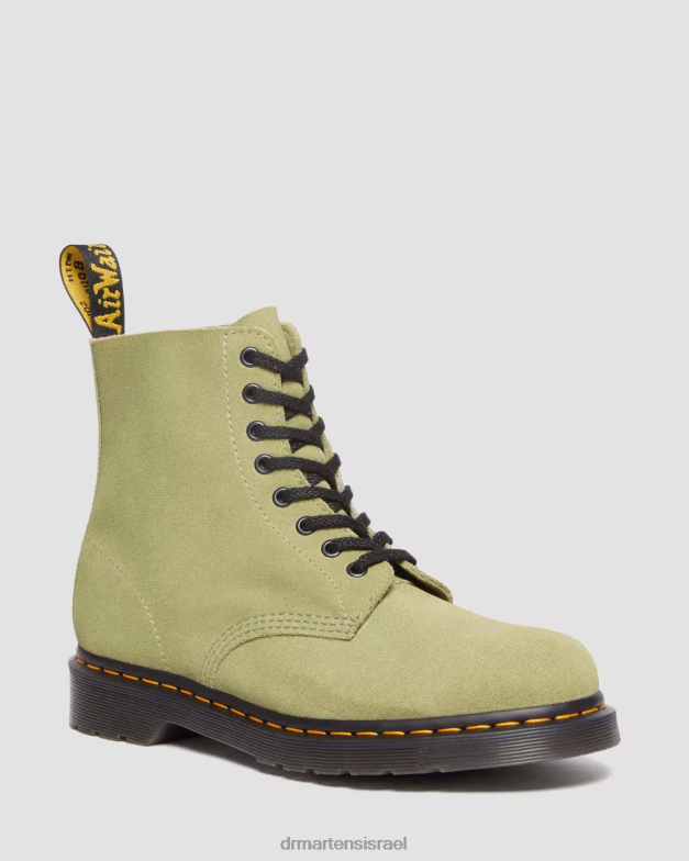 מגפי שרוכים מזמש פסקל 1460 Dr. Martens זית חיוור ע ה זמש מב הַנעָלָה N8BB8100