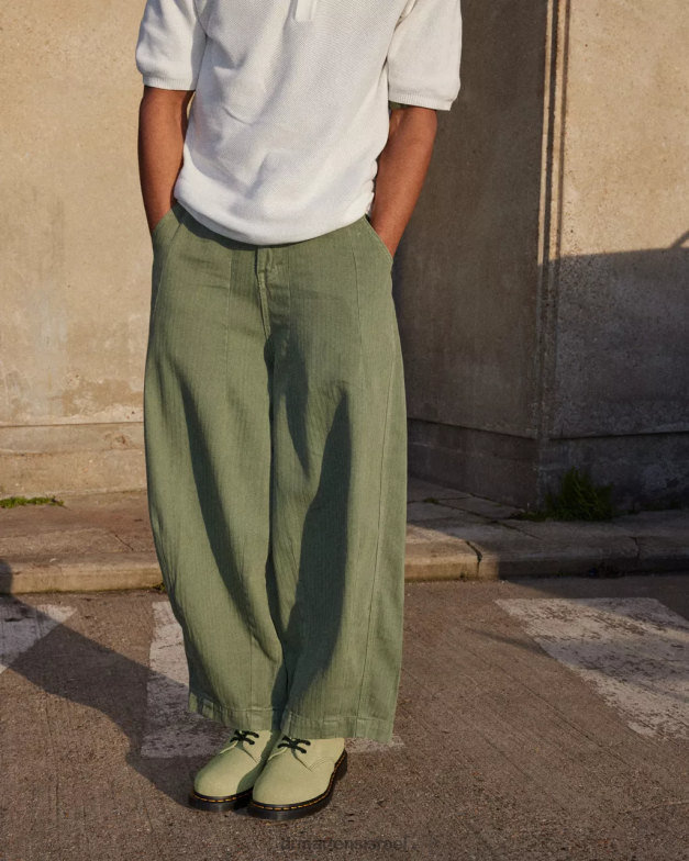 מגפי שרוכים מזמש פסקל 1460 Dr. Martens זית חיוור ע ה זמש מב הַנעָלָה N8BB8100