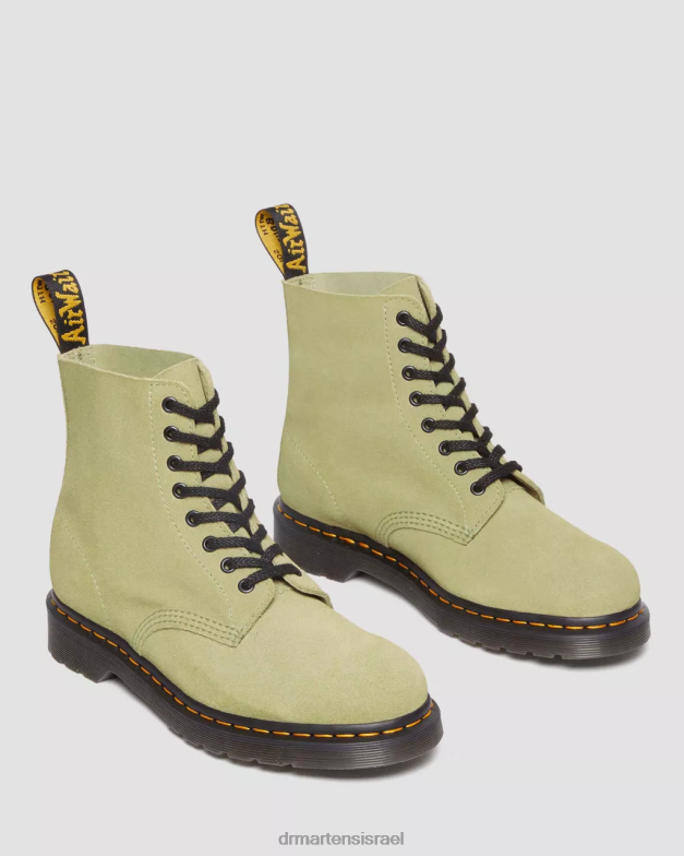 מגפי שרוכים מזמש פסקל 1460 Dr. Martens זית חיוור ע ה זמש מב הַנעָלָה N8BB8100