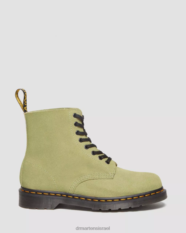 מגפי שרוכים מזמש פסקל 1460 Dr. Martens זית חיוור ע ה זמש מב הַנעָלָה N8BB8100