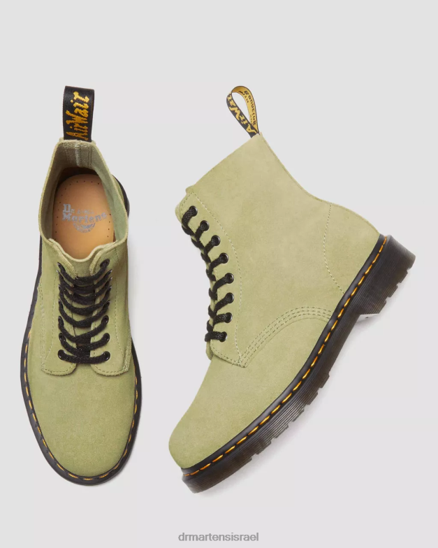 מגפי שרוכים מזמש פסקל 1460 Dr. Martens זית חיוור ע ה זמש מב הַנעָלָה N8BB8100