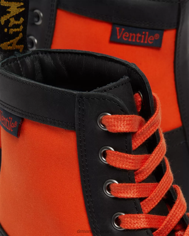 פאנל 1460 עשוי מגפי שרוכים מעור אנגליה Dr. Martens מזח שחור ואוורור הַנעָלָה N8BB8106