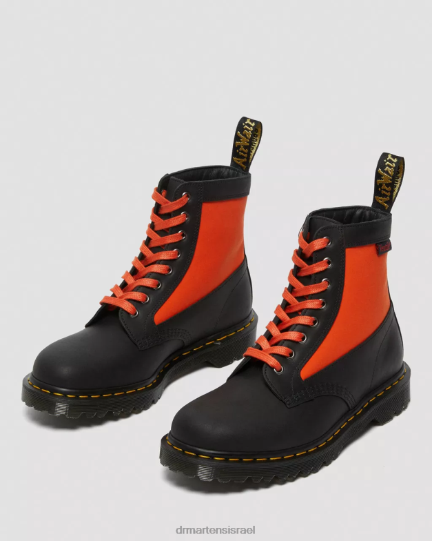 פאנל 1460 עשוי מגפי שרוכים מעור אנגליה Dr. Martens מזח שחור ואוורור הַנעָלָה N8BB8106