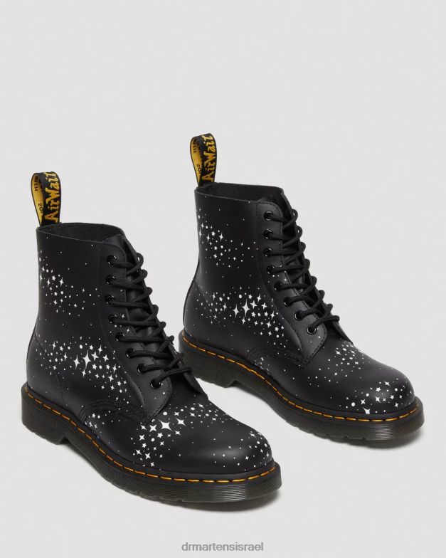 מגפי שרוכים מעור 1460 פסקל כוכבים Dr. Martens צללית פרחונית פנטום שחורה הַנעָלָה N8BB8114