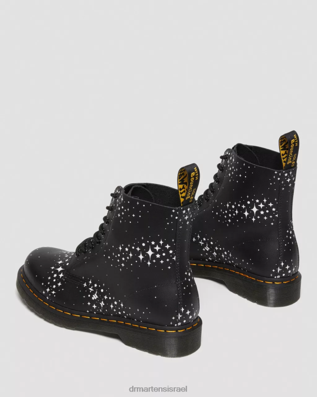 מגפי שרוכים מעור 1460 פסקל כוכבים Dr. Martens צללית פרחונית פנטום שחורה הַנעָלָה N8BB8114