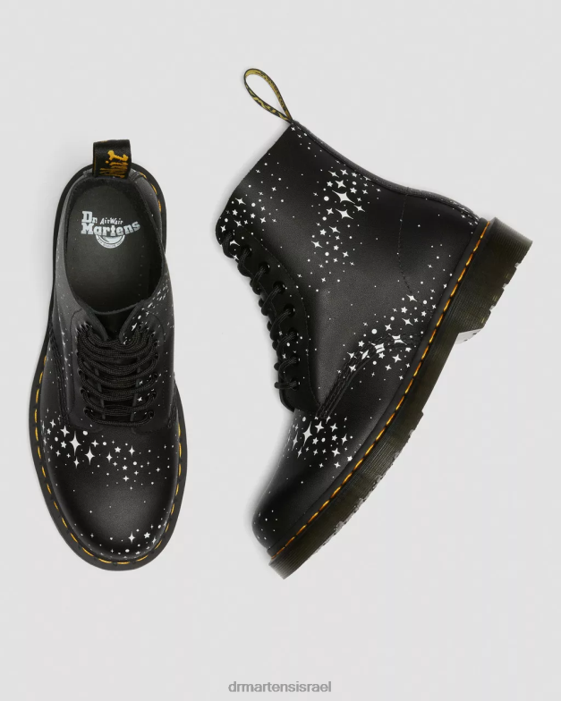מגפי שרוכים מעור 1460 פסקל כוכבים Dr. Martens צללית פרחונית פנטום שחורה הַנעָלָה N8BB8114