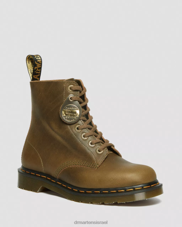 1460 פסקל תוצרת אנגליה מגפי שרוכים מעור דנבר Dr. Martens ענף זית דנבר שיזוף טבעוני הַנעָלָה N8BB8116