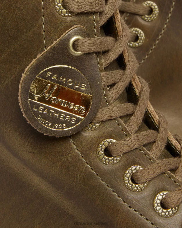 1460 פסקל תוצרת אנגליה מגפי שרוכים מעור דנבר Dr. Martens ענף זית דנבר שיזוף טבעוני הַנעָלָה N8BB8116