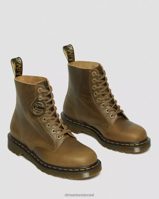 1460 פסקל תוצרת אנגליה מגפי שרוכים מעור דנבר Dr. Martens ענף זית דנבר שיזוף טבעוני הַנעָלָה N8BB8116