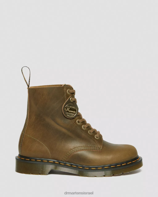 1460 פסקל תוצרת אנגליה מגפי שרוכים מעור דנבר Dr. Martens ענף זית דנבר שיזוף טבעוני הַנעָלָה N8BB8116