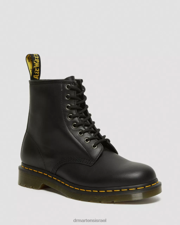 מגפי שרוכים מעור נאפה 1460 Dr. Martens נאפה שחורה הַנעָלָה N8BB812