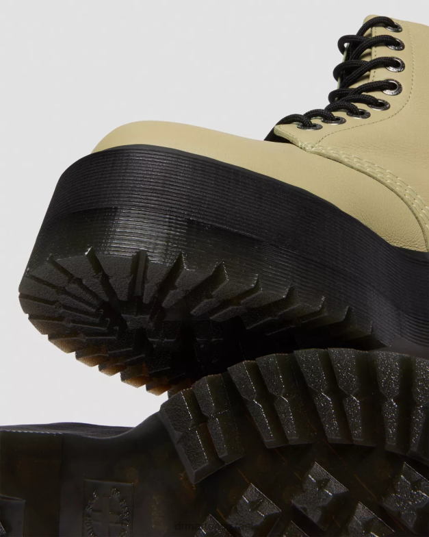 מגפי פלטפורמה מעור פסקל מקס 1460 Dr. Martens זית חיוור פיזה הַנעָלָה N8BB8120