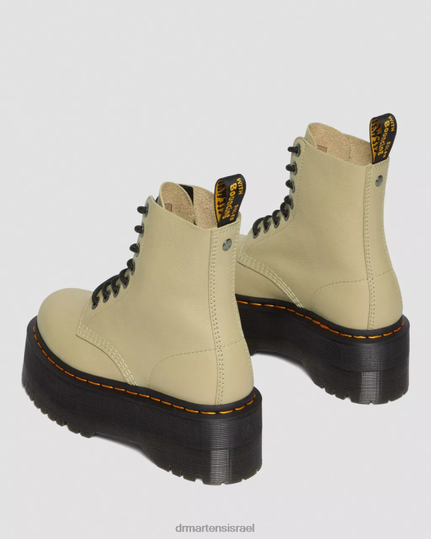 מגפי פלטפורמה מעור פסקל מקס 1460 Dr. Martens זית חיוור פיזה הַנעָלָה N8BB8120