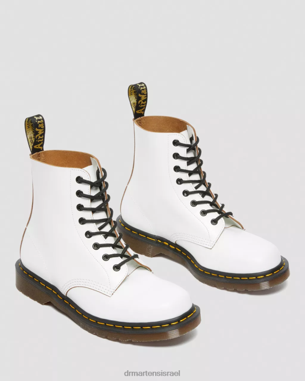 וינטג' 1460 תוצרת אנגליה מגפי שרוכים Dr. Martens קווילון לבן הַנעָלָה N8BB8121