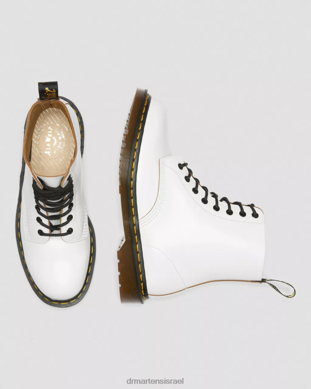 וינטג' 1460 תוצרת אנגליה מגפי שרוכים Dr. Martens קווילון לבן הַנעָלָה N8BB8121