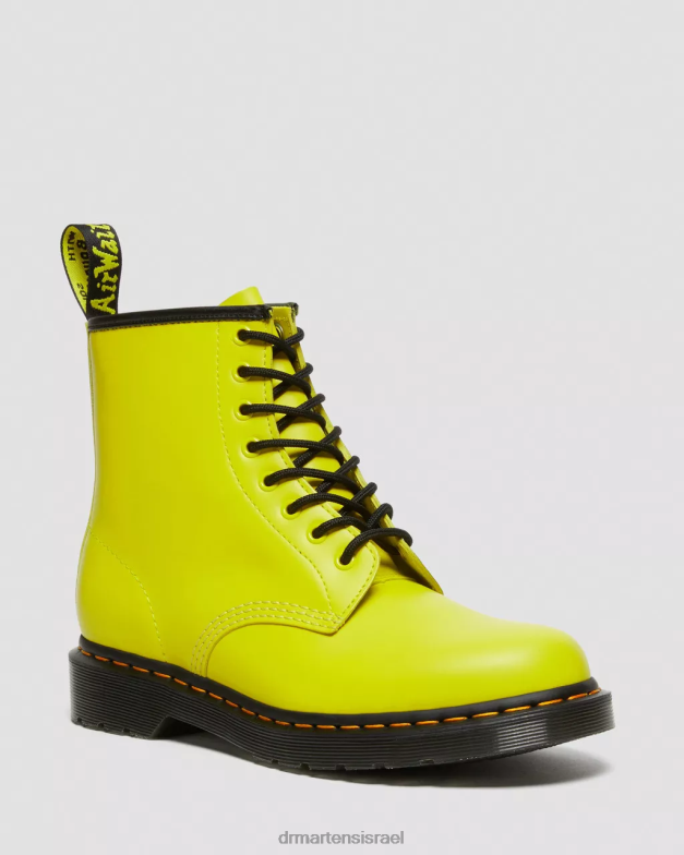 מגפי שרוכים מעור חלק 1460 Dr. Martens צהוב חלק הַנעָלָה N8BB8126