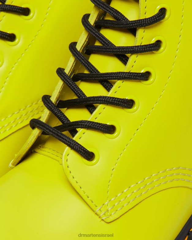 מגפי שרוכים מעור חלק 1460 Dr. Martens צהוב חלק הַנעָלָה N8BB8126