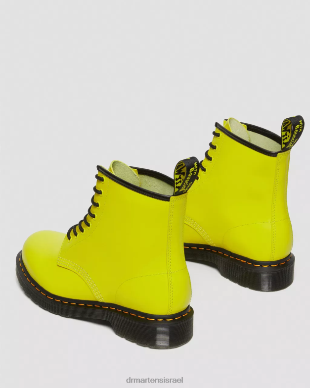 מגפי שרוכים מעור חלק 1460 Dr. Martens צהוב חלק הַנעָלָה N8BB8126
