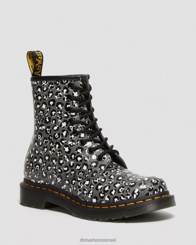 מגפי שרוכים מעור חלק 1460 נמר Dr. Martens מתכת אקדח חלקה הַנעָלָה N8BB8127