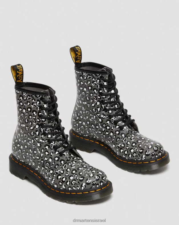 מגפי שרוכים מעור חלק 1460 נמר Dr. Martens מתכת אקדח חלקה הַנעָלָה N8BB8127