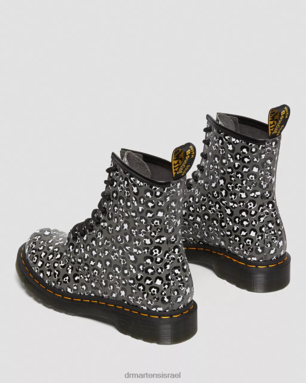 מגפי שרוכים מעור חלק 1460 נמר Dr. Martens מתכת אקדח חלקה הַנעָלָה N8BB8127