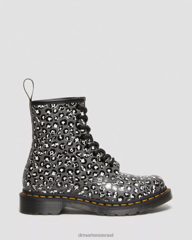 מגפי שרוכים מעור חלק 1460 נמר Dr. Martens מתכת אקדח חלקה הַנעָלָה N8BB8127
