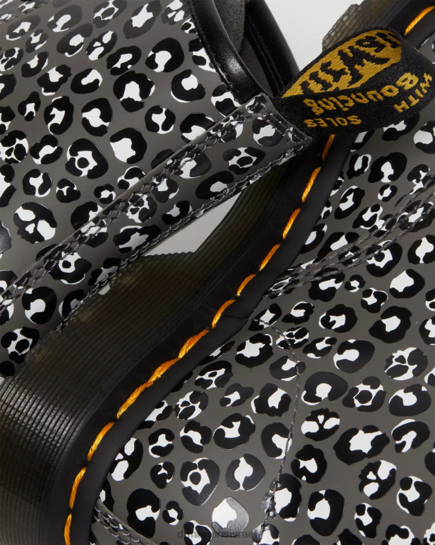 מגפי שרוכים מעור חלק 1460 נמר Dr. Martens מתכת אקדח חלקה הַנעָלָה N8BB8127