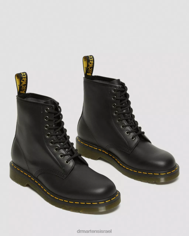 מגפי שרוכים מעור נאפה 1460 Dr. Martens נאפה שחורה הַנעָלָה N8BB812