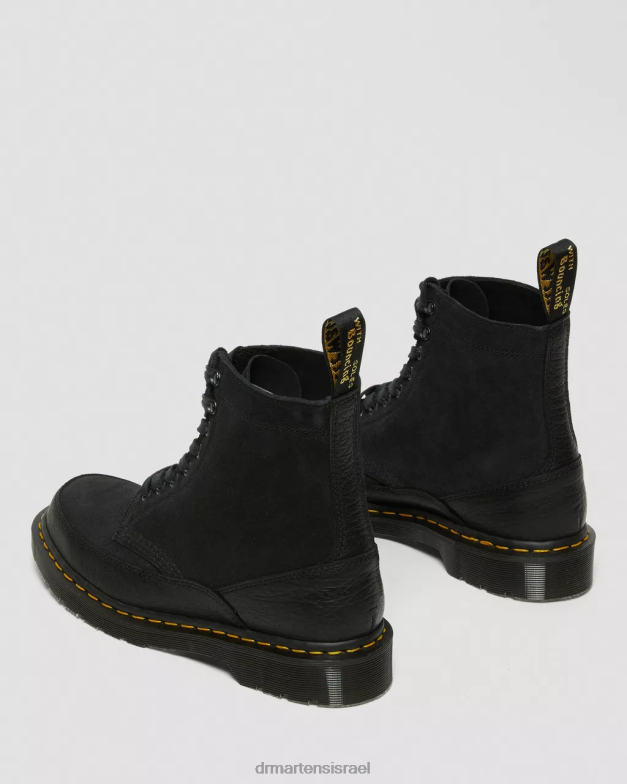 מגפי שרוכים מעור 1460 עשוי אנגליה Dr. Martens דורנגו שחור וזמש מפוצל הַנעָלָה N8BB8132