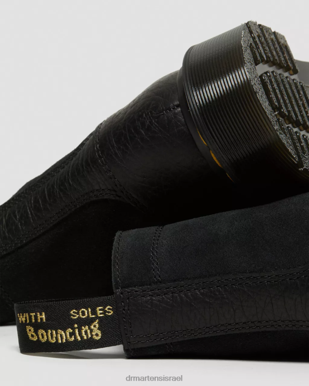 מגפי שרוכים מעור 1460 עשוי אנגליה Dr. Martens דורנגו שחור וזמש מפוצל הַנעָלָה N8BB8132