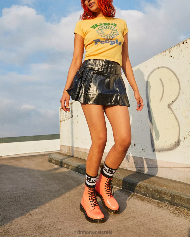 מגפי שרוכים מעור פטנט 1460 Dr. Martens קורל לוסידו & פטנט מנורה הַנעָלָה N8BB8135