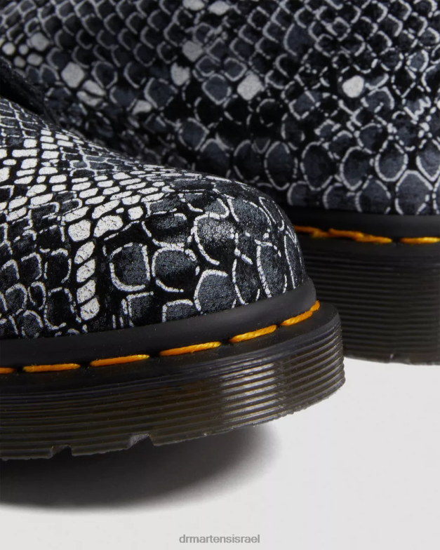מגפי שרוכים מעור בהדפס נחש 1460 Dr. Martens הדפס בואה קלאסי של נחש אפור הַנעָלָה N8BB8142