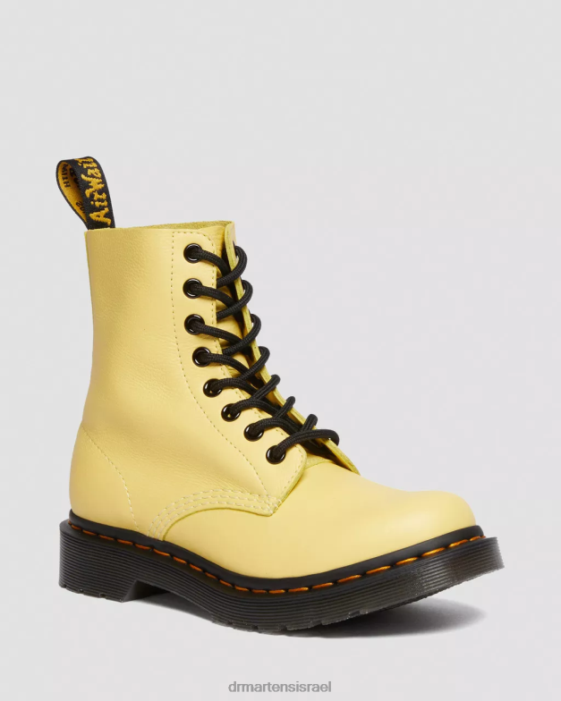 מגפי שרוכים שחורים 1460 פסקל Dr. Martens וירג'יניה צהובה לימון הַנעָלָה N8BB8145