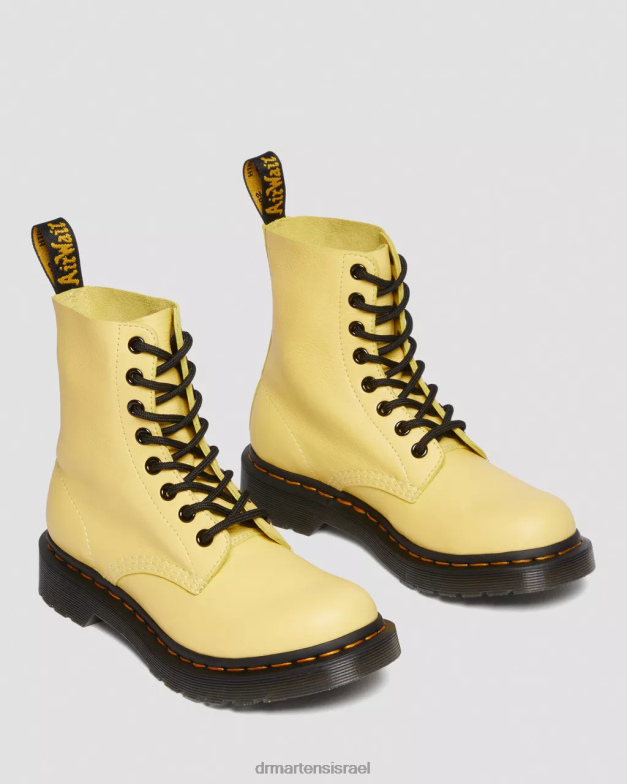 מגפי שרוכים שחורים 1460 פסקל Dr. Martens וירג'יניה צהובה לימון הַנעָלָה N8BB8145