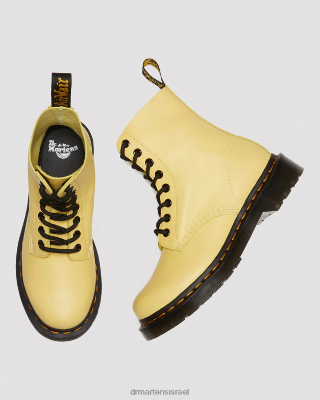 מגפי שרוכים שחורים 1460 פסקל Dr. Martens וירג'יניה צהובה לימון הַנעָלָה N8BB8145