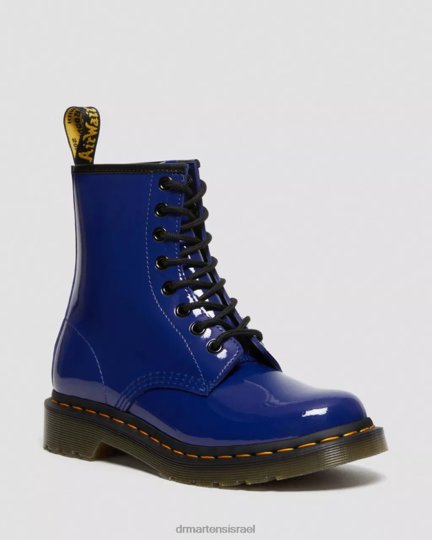 מגפי שרוכים מעור פטנט 1460 Dr. Martens לוצידו כחול ומנורת פטנטים הַנעָלָה N8BB8151