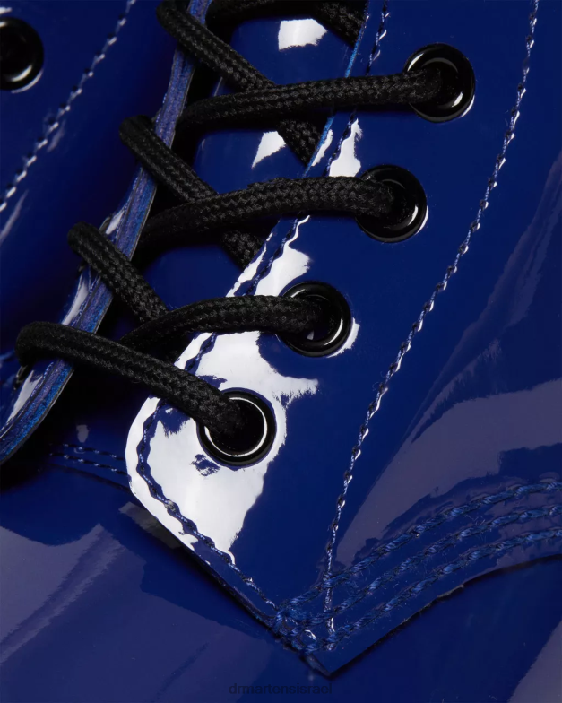 מגפי שרוכים מעור פטנט 1460 Dr. Martens לוצידו כחול ומנורת פטנטים הַנעָלָה N8BB8151