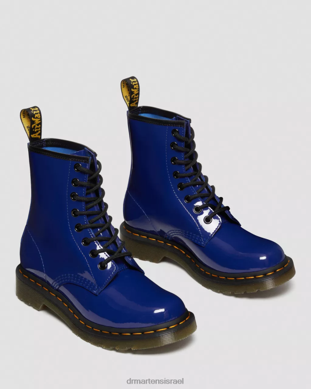 מגפי שרוכים מעור פטנט 1460 Dr. Martens לוצידו כחול ומנורת פטנטים הַנעָלָה N8BB8151