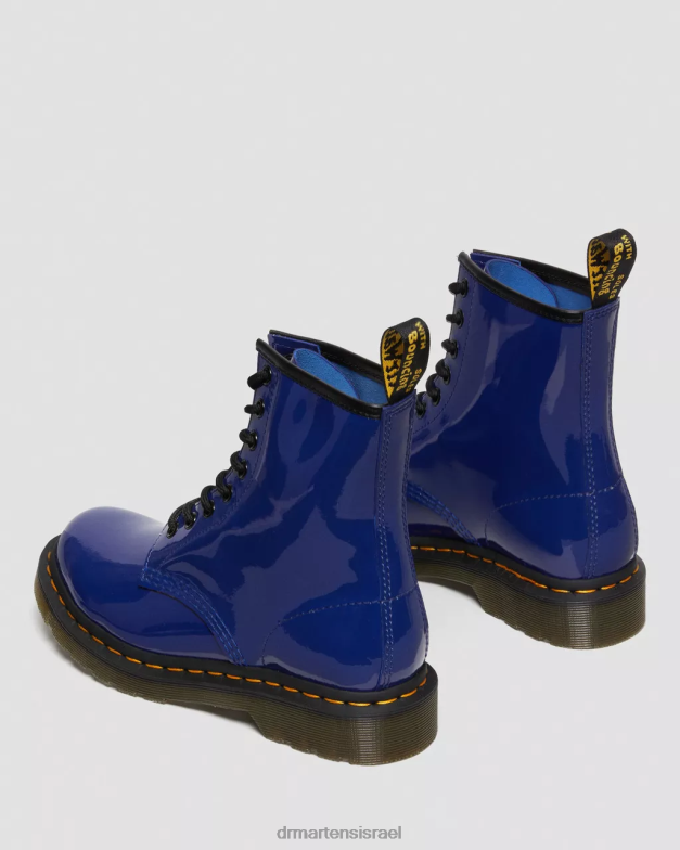 מגפי שרוכים מעור פטנט 1460 Dr. Martens לוצידו כחול ומנורת פטנטים הַנעָלָה N8BB8151