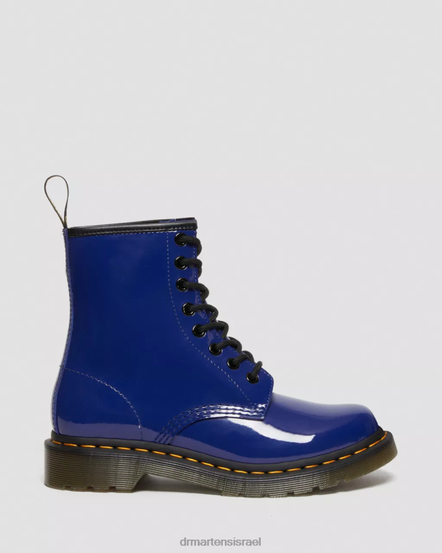 מגפי שרוכים מעור פטנט 1460 Dr. Martens לוצידו כחול ומנורת פטנטים הַנעָלָה N8BB8151