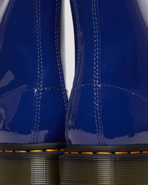 מגפי שרוכים מעור פטנט 1460 Dr. Martens לוצידו כחול ומנורת פטנטים הַנעָלָה N8BB8151