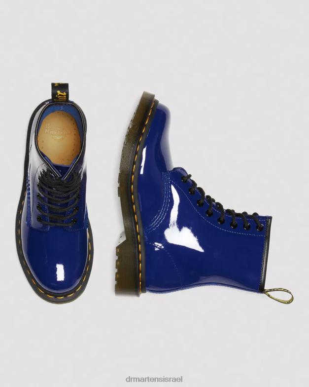 מגפי שרוכים מעור פטנט 1460 Dr. Martens לוצידו כחול ומנורת פטנטים הַנעָלָה N8BB8151