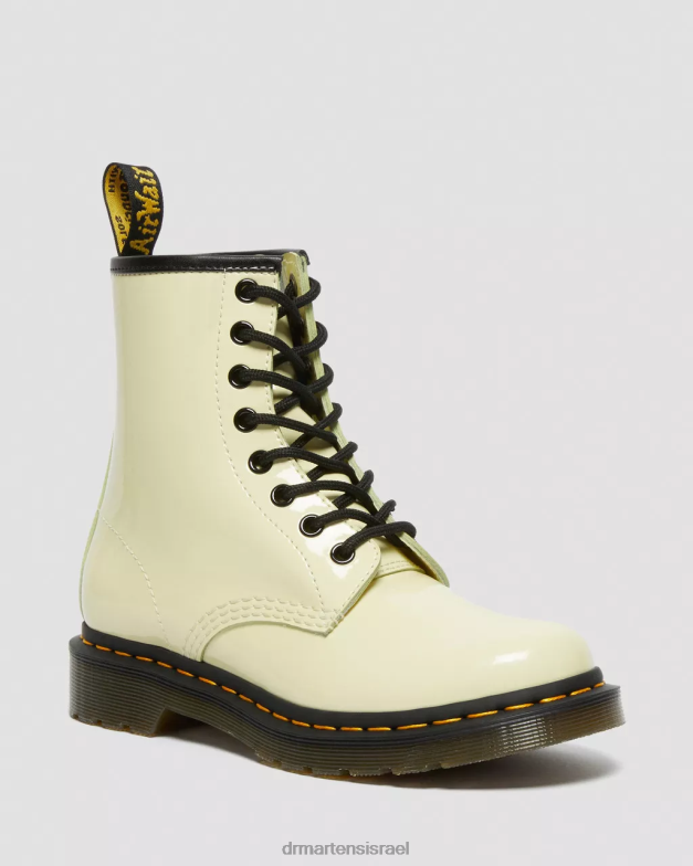 מגפי שרוכים מעור פטנט 1460 Dr. Martens קרם לוסידו & פטנט מנורה הַנעָלָה N8BB8154
