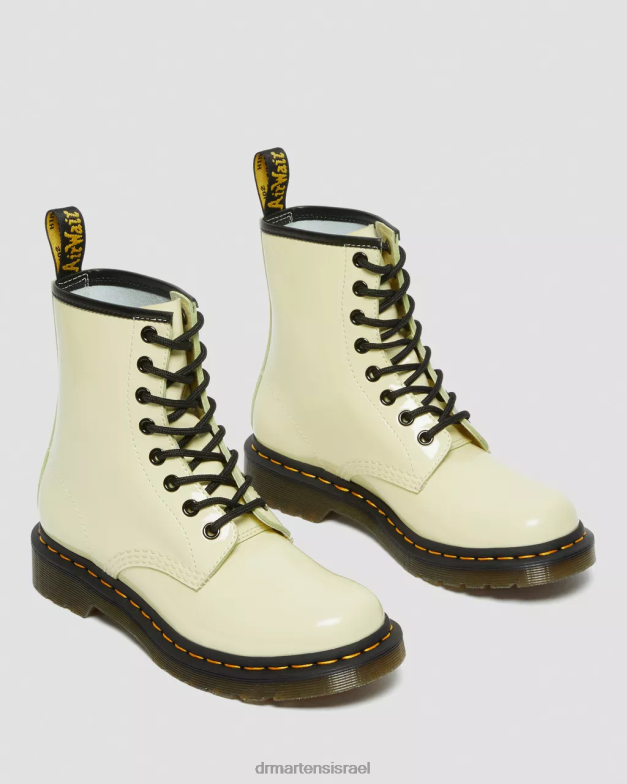מגפי שרוכים מעור פטנט 1460 Dr. Martens קרם לוסידו & פטנט מנורה הַנעָלָה N8BB8154