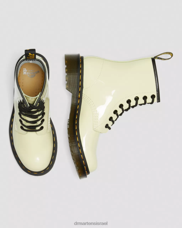 מגפי שרוכים מעור פטנט 1460 Dr. Martens קרם לוסידו & פטנט מנורה הַנעָלָה N8BB8154