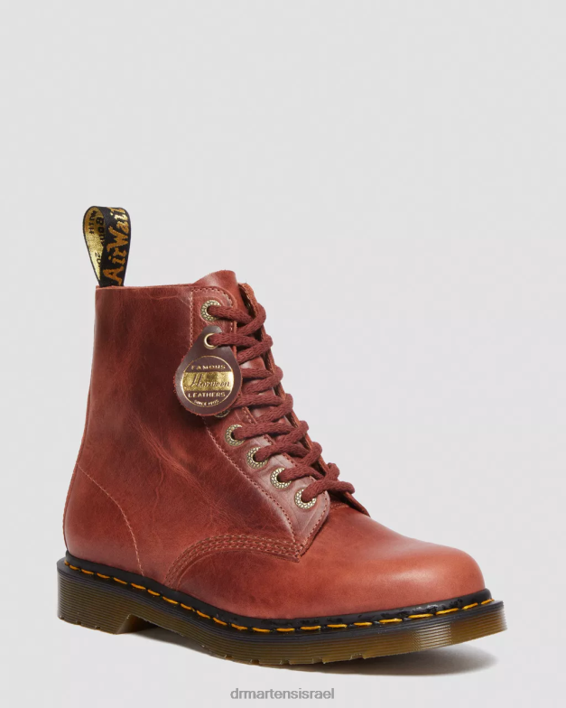 1460 פסקל תוצרת אנגליה מגפי שרוכים מעור דנבר Dr. Martens חום עץ דנבר שיזוף טבעוני הַנעָלָה N8BB8165