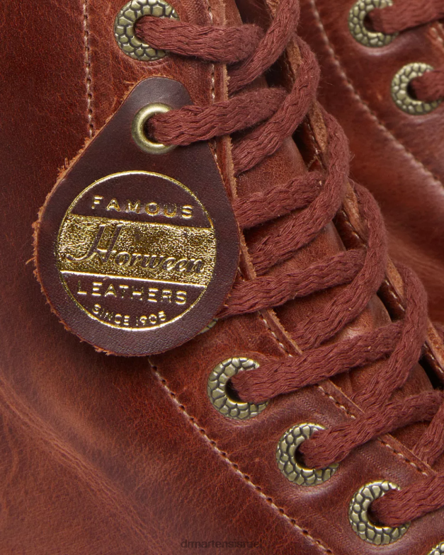 1460 פסקל תוצרת אנגליה מגפי שרוכים מעור דנבר Dr. Martens חום עץ דנבר שיזוף טבעוני הַנעָלָה N8BB8165
