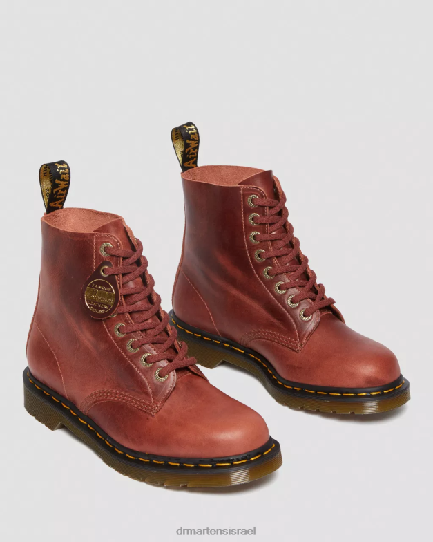 1460 פסקל תוצרת אנגליה מגפי שרוכים מעור דנבר Dr. Martens חום עץ דנבר שיזוף טבעוני הַנעָלָה N8BB8165