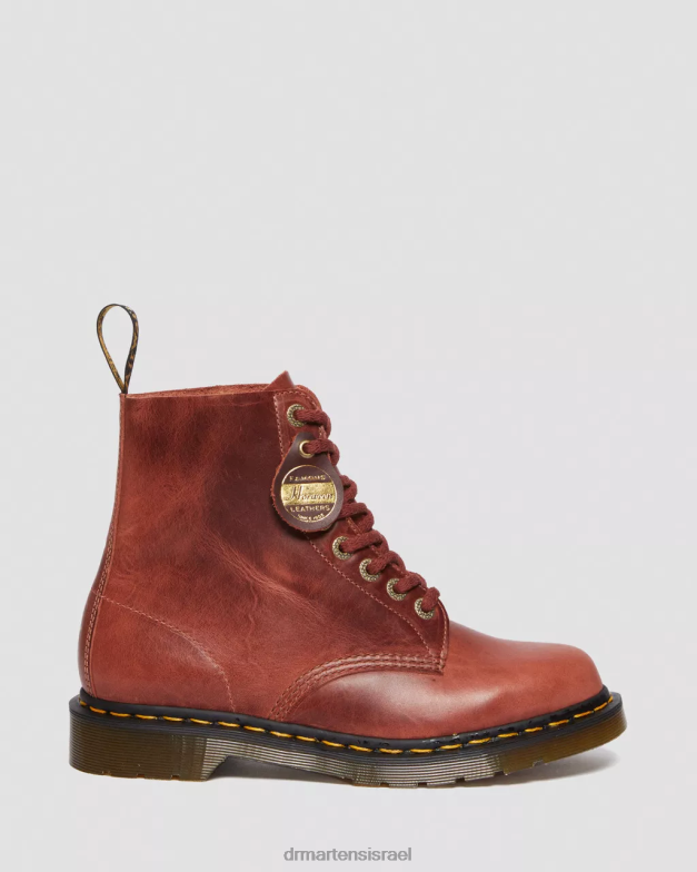 1460 פסקל תוצרת אנגליה מגפי שרוכים מעור דנבר Dr. Martens חום עץ דנבר שיזוף טבעוני הַנעָלָה N8BB8165