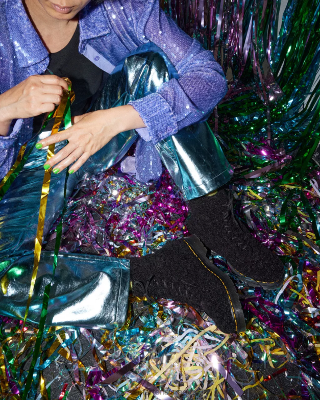 מגפי 1460 פסקל מלאכותיות Dr. Martens לוקס בורג שחור הַנעָלָה N8BB8169